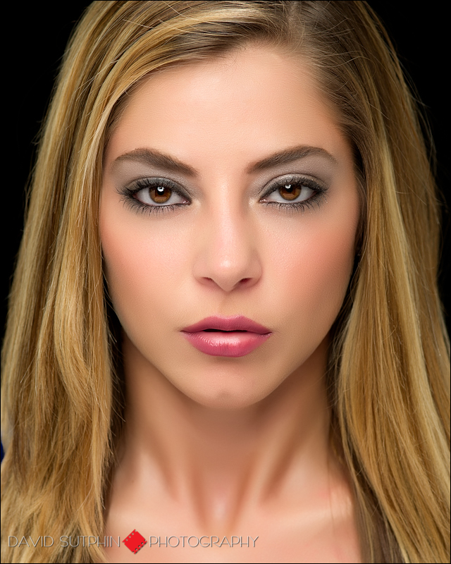 Beauty headshot for model Ashley's comp card.