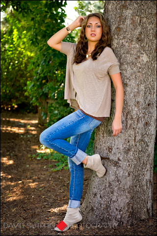 Full length portrait of Kirsten shot outdoors on location by David Sutphin.