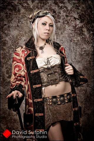 Steampunk portrait of Krystalle with jacket.